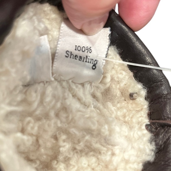 NWT VTG Coach Dark Chocolate Brown Leather 100% Shearling Gloves M Original Box - Picture 12 of 12